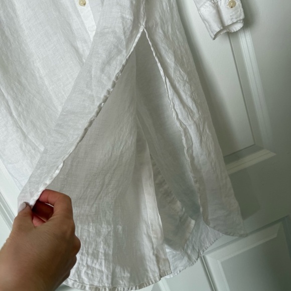 By Anthropologie Button Down Linen Tunic Shirt Size XS - Picture 8 of 13